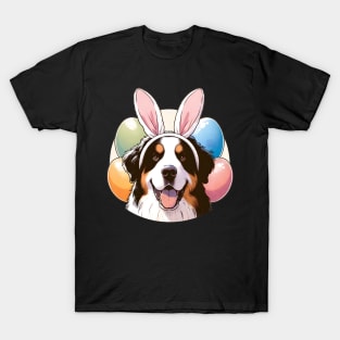 Braque Francais Pyrenean in Bunny Ears Enjoys Easter T-Shirt
